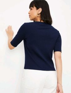 Classic Navy Ribbed Top