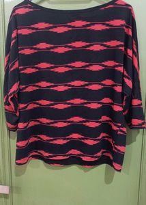Stylish Black &amp; Pink Striped Top
