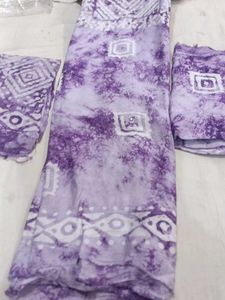 Lavender Tie-Dye Salwar Suit Material