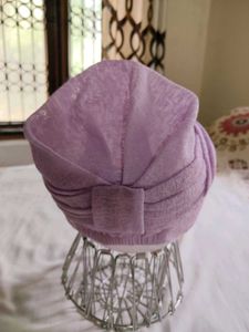 Lilac Turban with Cherry Blossom Print