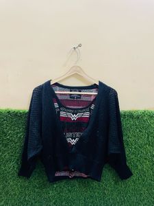 Madame Set Of 2 Woolen Tops For Girls