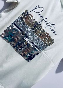 White Sequin Tee