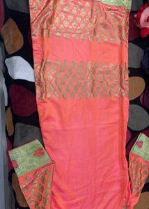 New Banarsi Silk 2 Pcs Kurti Pant Set
