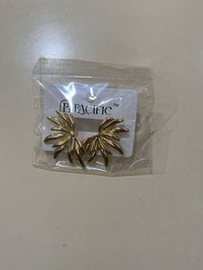 Golden Palm Leaf Statement Earrings
