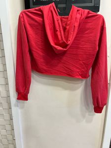 Red Crop Hoodie