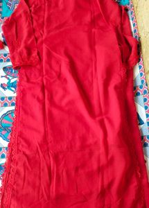 Beautiful Red Chikankari Kurta Set