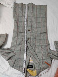 Long Plaid Blazer