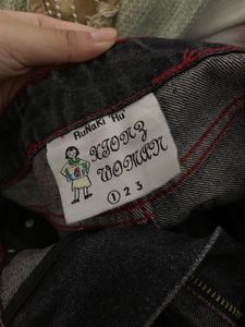 Y2K Baggy Jeans with Pink Paw Prints