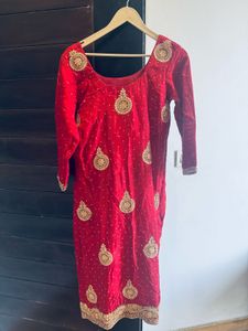 Red Embroidered Salwar Kameez