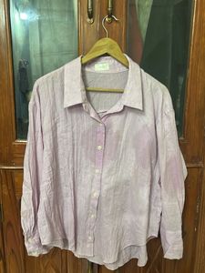 Light Purple Textured Button-Up Shirt