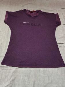 Purple "Hello Weekend" T-Shirt