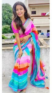 lehriya multicolour party wear saree .only cash...fix prices..0