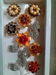 Set of Elegant Cocktail Rings