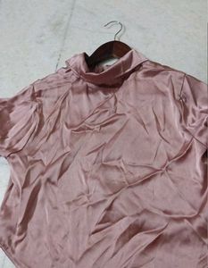 Pink Satin Button-Down