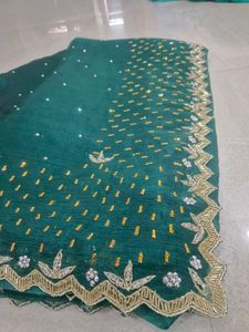 Embellished Green Saree