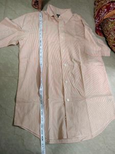 Men's Short Sleeve Striped Button-Down Shirt