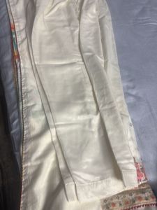 off White Kurta Set with Rainbow Detail