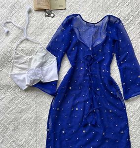 Elegant Blue Sequined Kurta Set