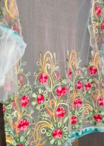 Floral Embroidered Sheer Top
