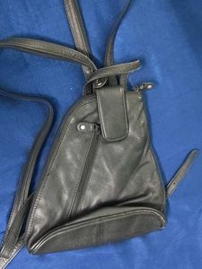 Chic Black Leather Backpack