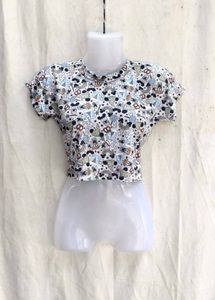 62209. Cute Cartoon Print Cropped Top