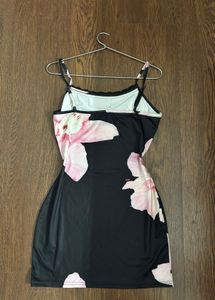 floral beachy black dress
