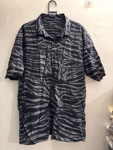 Stylish Zebra Print Men's Shirt