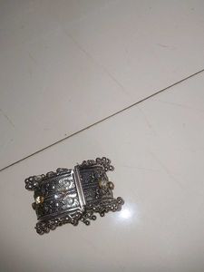 Ornate Silver-Tone Bangle Bracelet