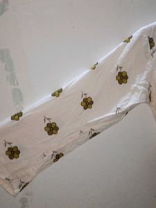 White Floral Print Top