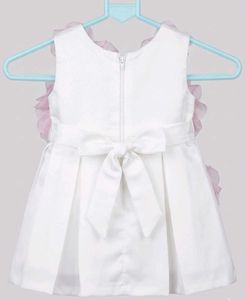 Adorable White &amp; Pink Flower Dress
