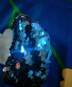 Sparkly Blue Sequin Pouch