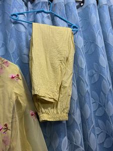 Beautifully Embroidered Yellow Kurta Set