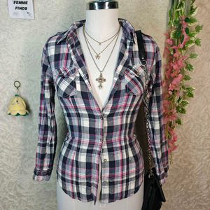 Y2K Trending Aesthetic Plaid Button-Up Shirt