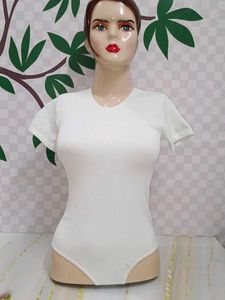 (906)Ribbed Knit Bodysuit - Classic White