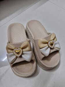 Comfortable Beige Wedge Sandals