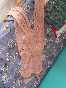 Chic Pink Floral Smocked Midi Dress