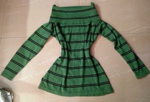 vintage off shoulder sweater mini dress