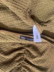 Zara gathered textured skirt and top