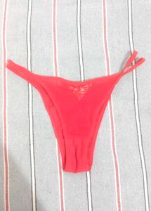 Red Lace Thong Panty