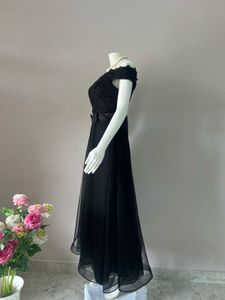 Elegant Off-Shoulder Black Lace Dress