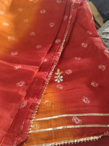 Orange and Red Ombre Saree