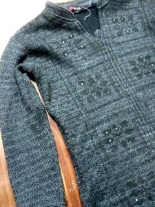 Embellished Grey Kurta