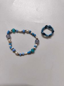 Boho Beaded Bracelet & Ring Set