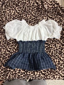 kids wear White Puff Sleeve Smocked Top