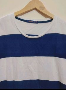 Navy Blue &amp; White T-shirt For Boy &amp; Men 36 Chest
