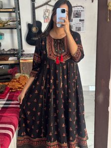 Black &amp; Red Ethnic Kurta Set