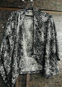 Stylish Print Open Front Cardigan Shrug