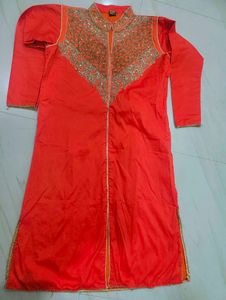 Elegant Orange Kurta Set with Dupatta