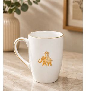Set of 2 Mugs with Elephant Design Gift Se