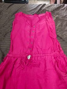 Hot Pink Sleeveless Jumpsuit